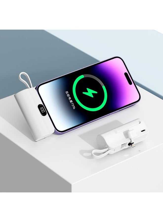 بطارية محمولة صغيرة بسعة 5000 مللي أمبير مع منفذ USB-C مدمج - شحن سريع PD بقوة 20 واط - حامل قابل للطي وشاشة عرض رقمية LED - شاحن فائق الصغر لأجهزة iPhone 17/16/15، وأجهزة سامسونج، وأجهزة أندرويد من النوع C - Image 1